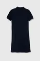 Хлопковое детское платье Lacoste тёмно-синий