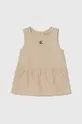 бежевий Дитяча сукня з домішкою льону Calvin Klein Jeans Для дівчаток