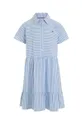 Παιδικό βαμβακερό φόρεμα Tommy Hilfiger μπλε