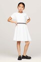 Tommy Hilfiger sukienka bawełniana dziecięca bawełna biały KG0KG07925.128.176.PPYH