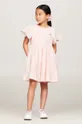 różowy Tommy Hilfiger sukienka bawełniana dziecięca Dziewczęcy