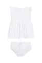 Βρεφικό βαμβακερό φόρεμα Tommy Hilfiger λευκό