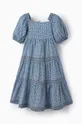 Dievčenské bavlnené šaty zippy modrá