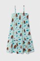 Дитяча бавовняна сукня zippy x Disney 3105977802 бірюзовий SS24