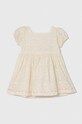 Дитяча бавовняна сукня zippy 3105980301 бежевий SS24