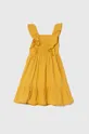 Φόρεμα με μείγμα από λινό για παιδιά zippy κίτρινο