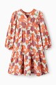 Dievčenské bavlnené šaty zippy 3105990901 oranžová SS24