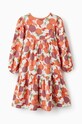 Fete zippy rochie din bumbac pentru copii 3105990901 portocaliu