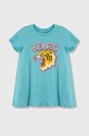 Kenzo Kids vestito di cotone bambina K60832.102.108 blu SS24