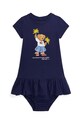 Детское хлопковое платье Polo Ralph Lauren короткий тёмно-синий 310953280001