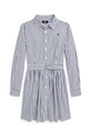 Παιδικό βαμβακερό φόρεμα Polo Ralph Lauren εμπριμέ μπλε 313934134003