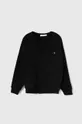 črna Otroški bombažen pulover Calvin Klein Jeans Fantovski