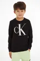 czarny Calvin Klein Jeans sweter bawełniany dziecięcy Chłopięcy