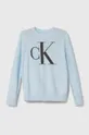 modra Otroški bombažen pulover Calvin Klein Jeans Fantovski
