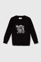 crna Dječji pamučni pulover Calvin Klein Jeans Za dječake
