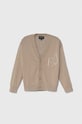 Детский кардиган Emporio Armani аппликация коричневый 3D4M52.4MHUZ