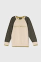 Emporio Armani pulover de bumbac pentru copii cu modele bej 3D4M54.4MHIZ