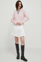 Tommy Hilfiger kardigan bawełniany WW0WW40673 różowy SS24