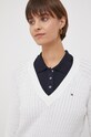 Bavlněný svetr Tommy Hilfiger bílá WW0WW40674