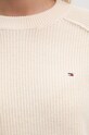Βαμβακερό πουλόβερ Tommy Hilfiger WW0WW40751 μπεζ