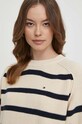 Tommy Hilfiger sweter bawełniany beżowy WW0WW40751