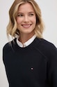 Βαμβακερό πουλόβερ Tommy Hilfiger σκούρο μπλε WW0WW40751