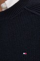 Βαμβακερό πουλόβερ Tommy Hilfiger WW0WW40751 σκούρο μπλε