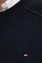 Βαμβακερό πουλόβερ Tommy Hilfiger WW0WW40751 σκούρο μπλε