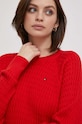 Tommy Hilfiger sweter bawełniany czerwony WW0WW41142