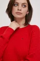 červená Bavlnený sveter Tommy Hilfiger
