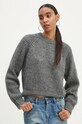 Svetr z vlněné směsi Samsoe Samsoe šedá F23400050
