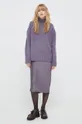 Шерстяной свитер Samsoe Samsoe фиолетовой