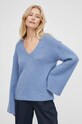 Шерстяной свитер By Malene Birger голубой Q71340024