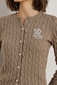 Бавовняний кардиган Lauren Ralph Lauren бежевий 200932225