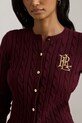 Lauren Ralph Lauren kardigan bawełniany bordowy 200932225