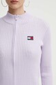 Tommy Jeans kardigan DW0DW17243 fioletowy