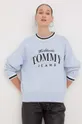 Tommy Jeans sweter bawełniany niebieski