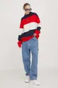 Tommy Jeans gyapjúkeverék pulóver sötétkék