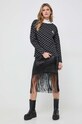 Karl Lagerfeld bluza bawełniana wzorzyste czarny 240W1815