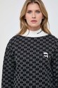 Karl Lagerfeld bluza bawełniana czarny 240W1815