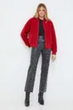 Karl Lagerfeld bluza z domieszką wełny czerwony