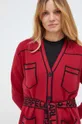 piros Karl Lagerfeld kardigán gyapjú keverékből