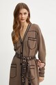Karl Lagerfeld cardigan din amestec de lana 240W2020 maro AW24