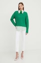 Custommade sweter wełniany Taia 999212301 zielony SS24