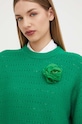 Custommade sweter wełniany Taia zielony 999212301