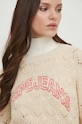 Pepe Jeans sweter bawełniany GRACE beżowy PL702099
