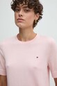 Tommy Hilfiger sweter bawełniany różowy WW0WW38724