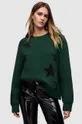 zielony AllSaints sweter z wełną Star Damski