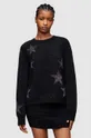 czarny AllSaints sweter z wełną Star Damski