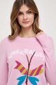 Weekend Max Mara sweter z kaszmirem różowy 2415361081600